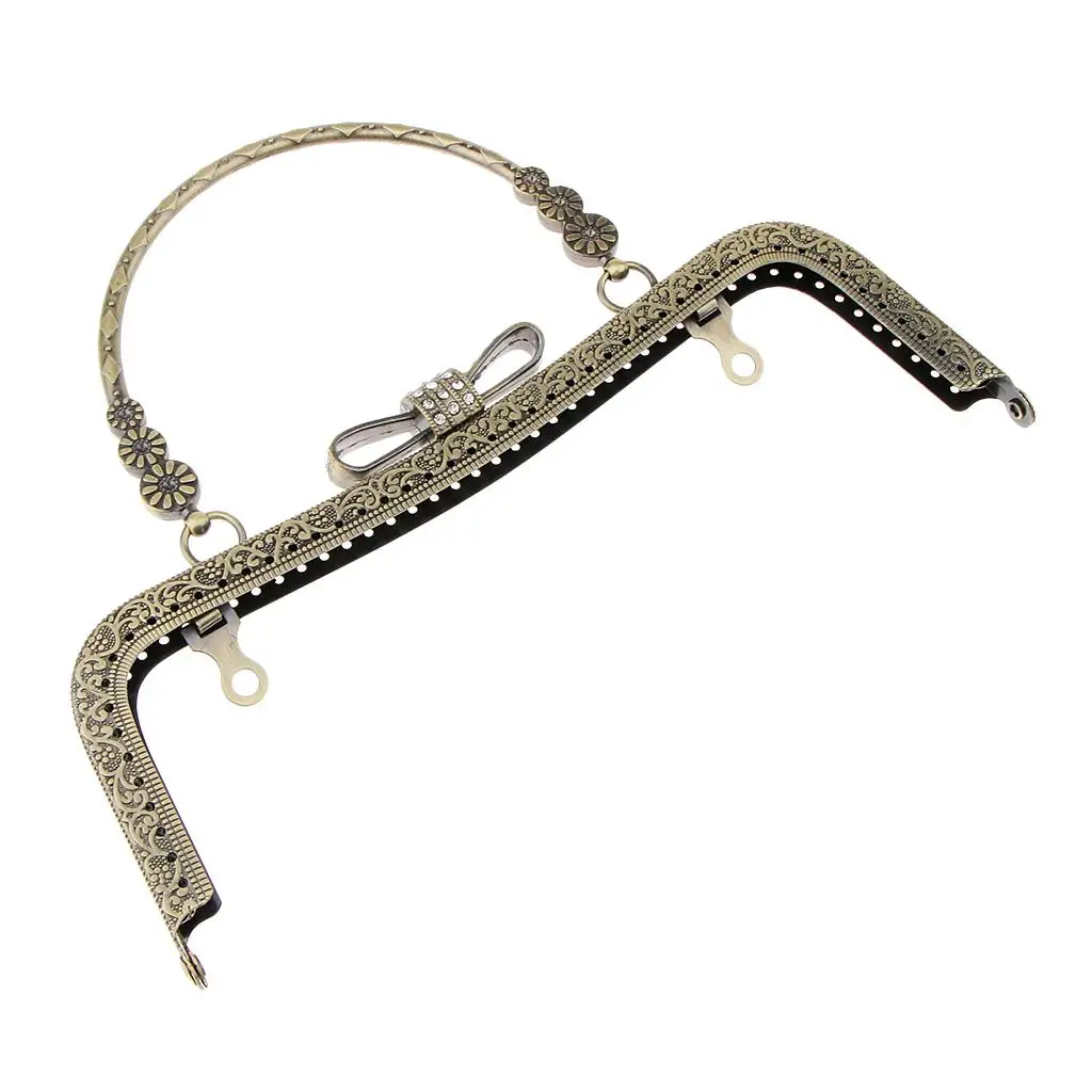 Rhinestone Coin Bag Purse Metal Handbag Clasp Fastening 20cm image 2