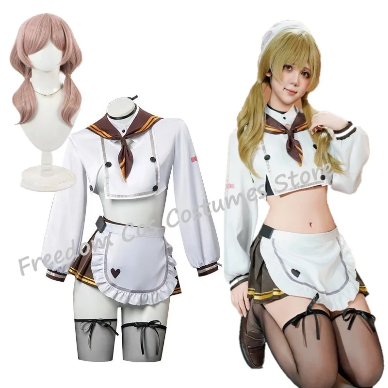 

Game NIKKE The Goddess Of Victory Cosplay Bridd Costume Wig Bready Sweet Maid Clothing Top Apron Skirt Set Halloween suit