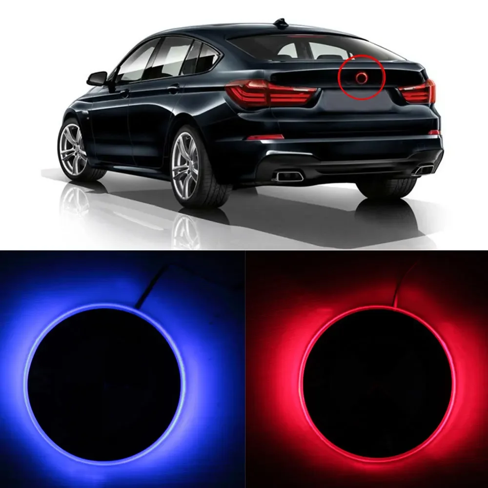 Red 82mm Badge Background LED Light Emblem Logo Sticker for BMW 3 5 7 X Series Creative Exterior Parts Gadget Car Accessories