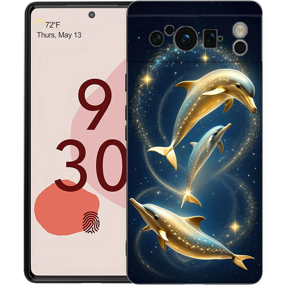 حافظة هاتف لهاتف جوجل بيكسل 9 8 7 6 9A 8A 7A 6A Pro 10 9 Pro XL حافظة ناعمة من البولي يوريثان مقاومة للصدمات Capas Ocean Animal Dolphin Coque