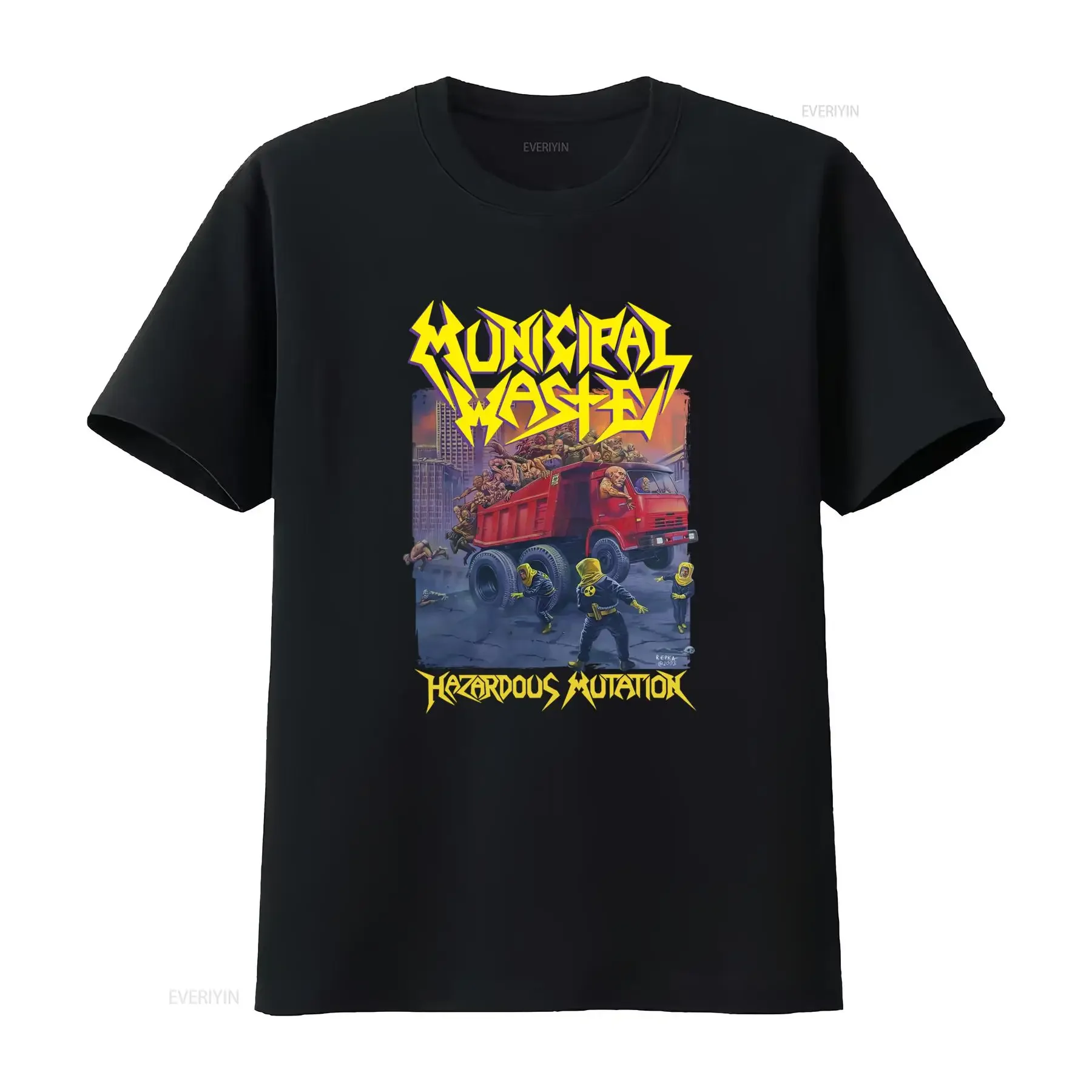 MUNICIPAL WASTE Hazardous Mutation T Shirt XL Size Perfect for Partying with Bold Design vintage Washed Top For Everyday Wear