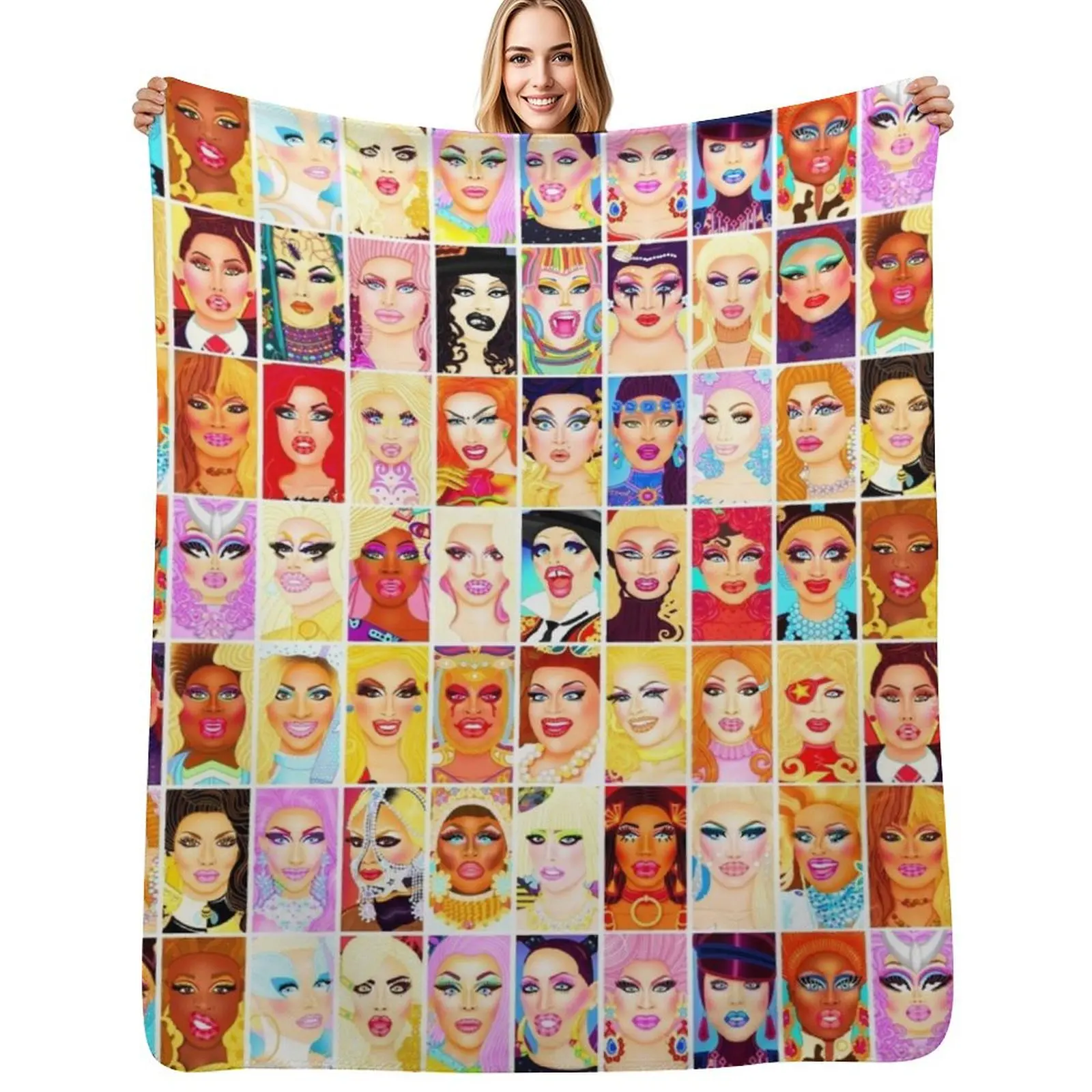 

DRAG QUEEN ROYALTY Throw Blanket Retros Cute Picnic Fashion Sofas Blanket