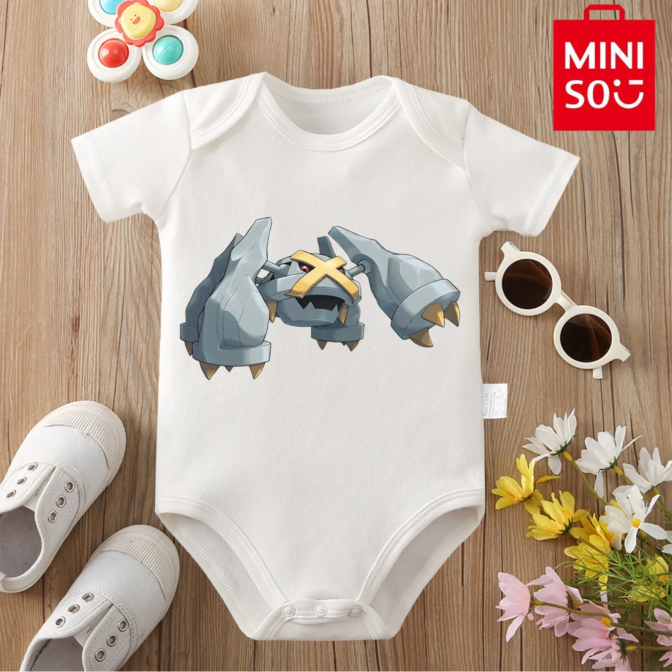 

MINISO Pokémon Bulbasaur с милым принтом из чистого хлопка, удобные тканевые боди для ребенка, комбинезон-комбинезон для новорожденных от 0 до 12 месяцев