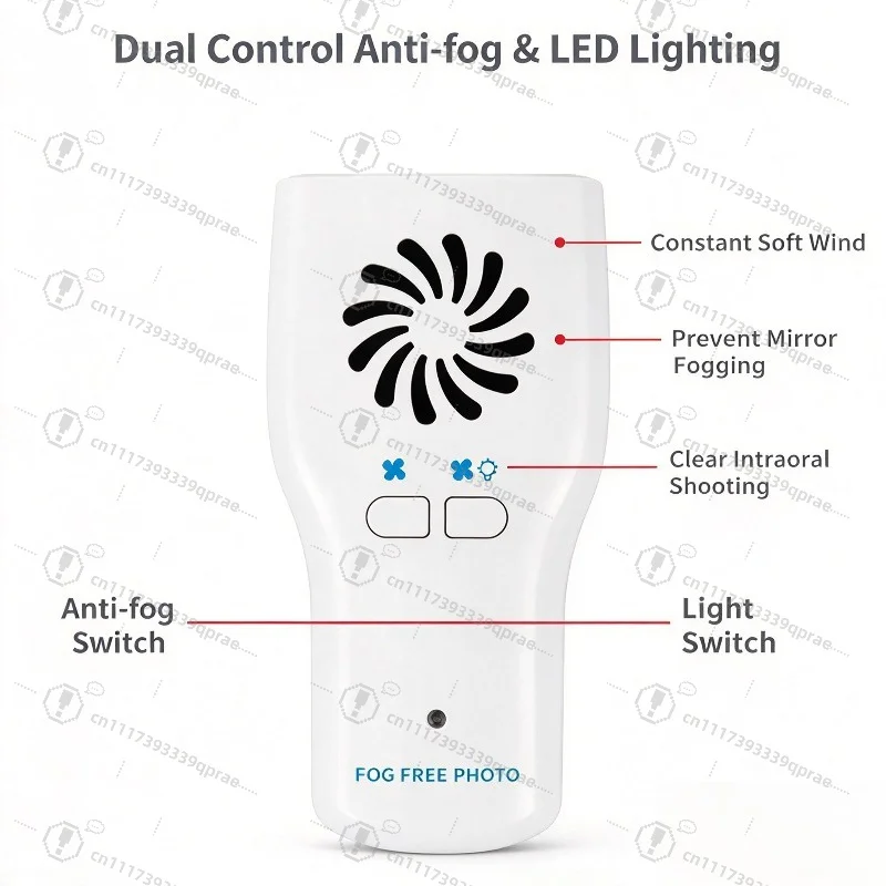 LED Dental Anti-fog Mouth Mirror, Oral Reflector with Light, Anti Fog Oral Mirror Kit with 4Pcs Stainless Steel Mirror Inserts