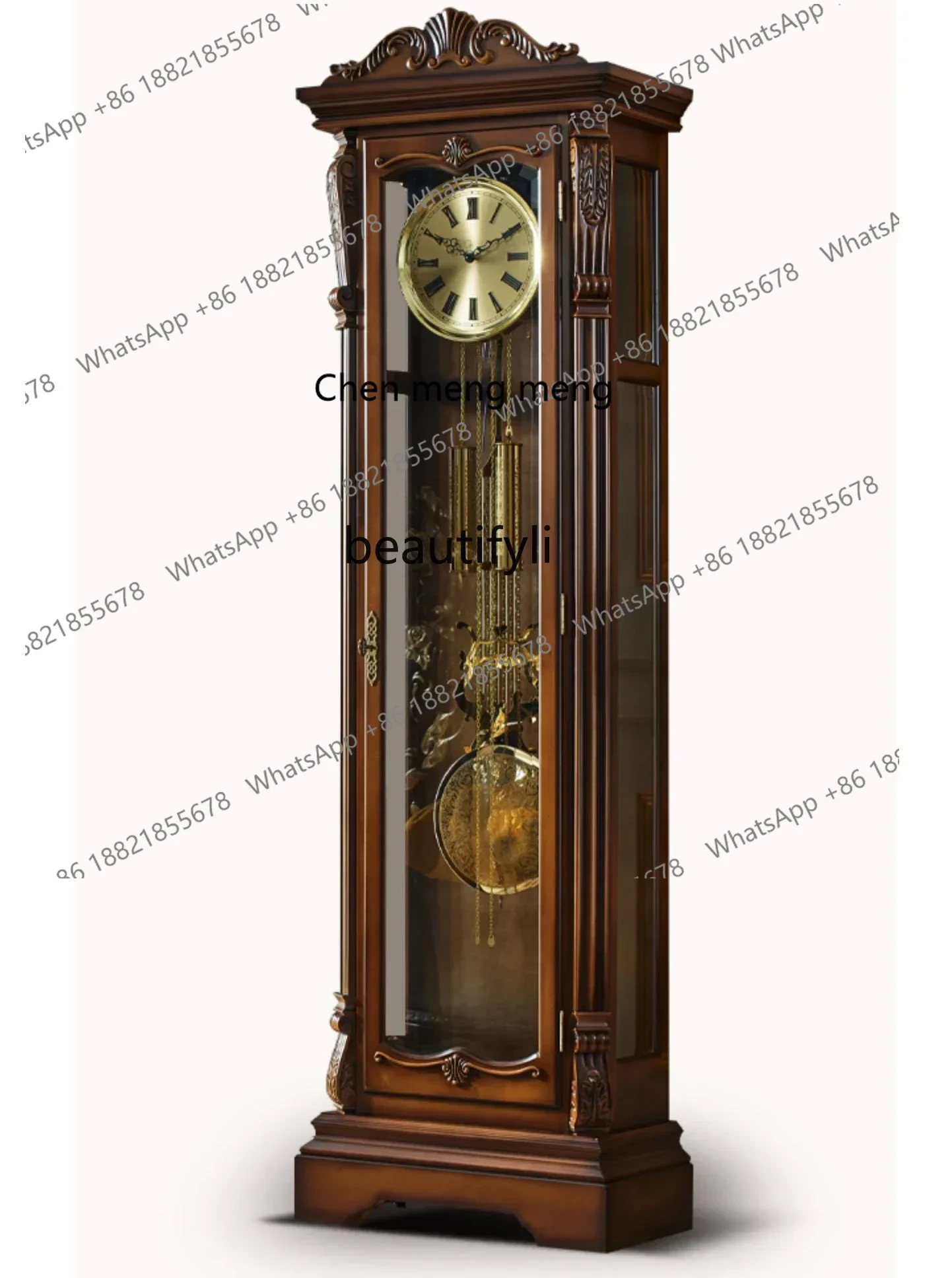 

D176 European Style the Grandfather Clock Chinese Style Retro Living Room Clock Vertical Clock Villa American Style Pendulum Cl