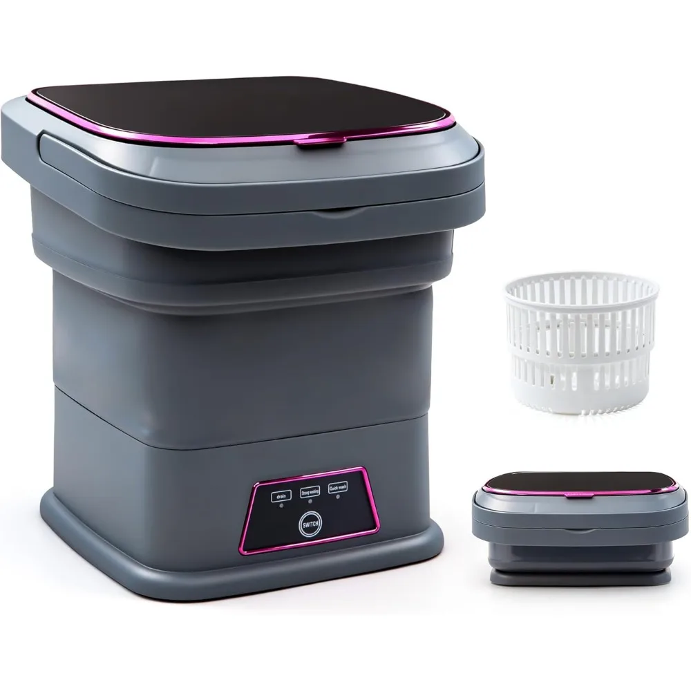 

Компактная портативная мини-стиральная машина 16 л с корзиной для отжима для детской одежды, нижнего белья, носков, для путешествий, общежитий, кемпинга