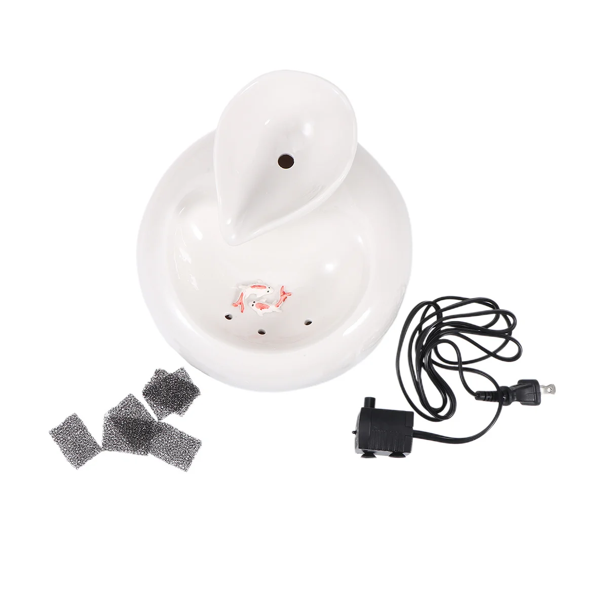 

Ceramic Cat Water Fountain Automatic Pet Drinking Bowl Size M White Super Silent Pump Circulating Filtration Fresh Water