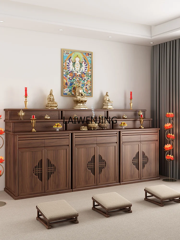 SGF black walnut Buddhist table serving table household incense case vertical cabinet Tibetan middle hall Buddhist table