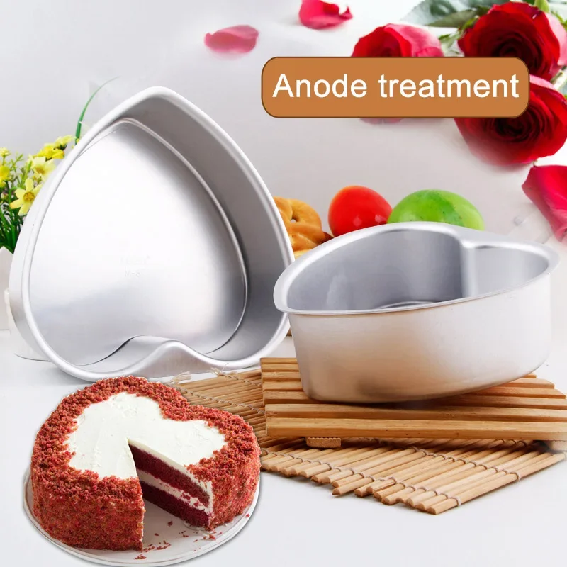 Aluminium alloy Heart Shape Cake mould  Reusable Cake Pan DIY Anti-heating Non-sticky Mousse Pastry Baking Mold 3/6/8 Inch