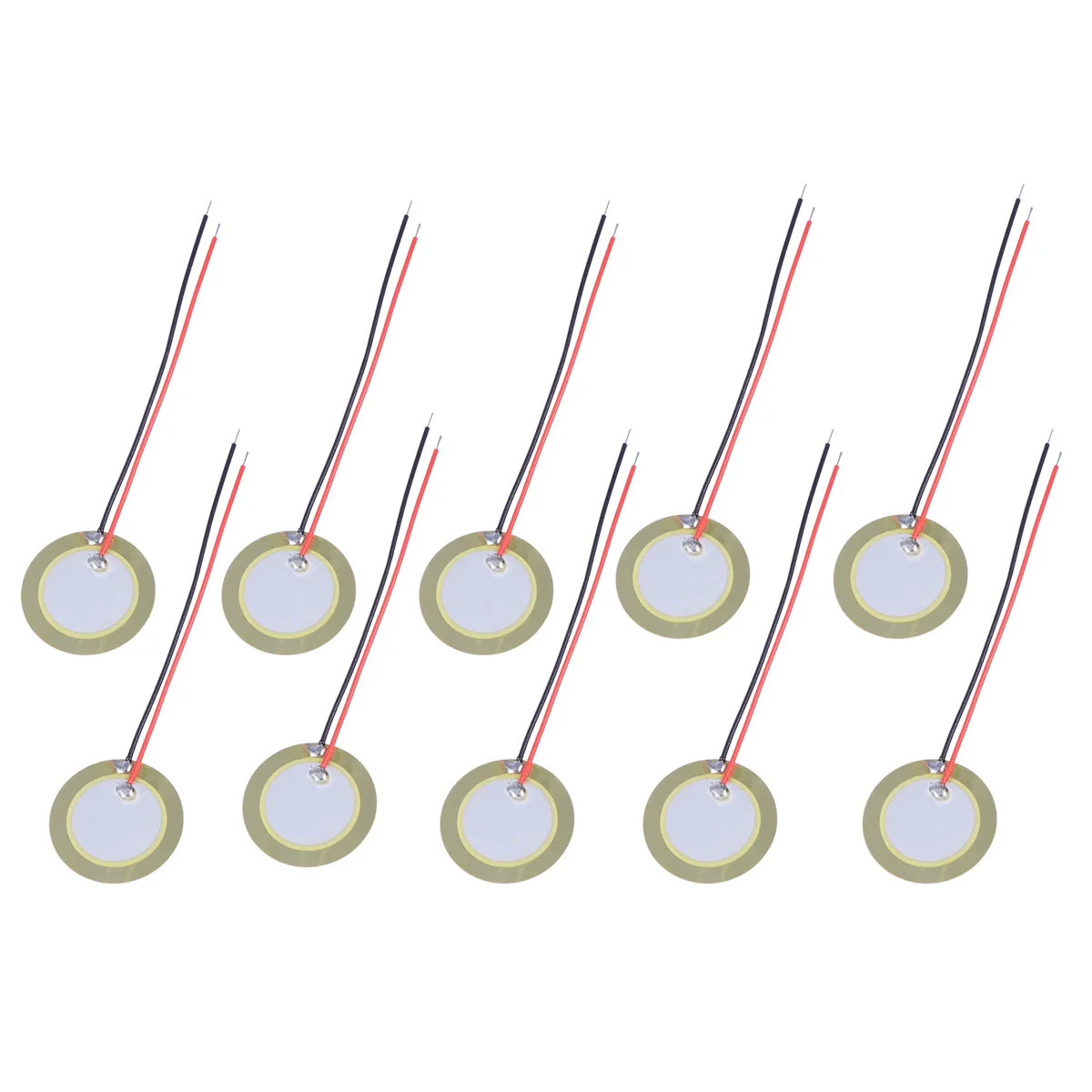 10PCS 20mm Piezo Disc Membraan Elementen Zoemer Koperen Plaat Piëzo Keramische Chips met Leadwires