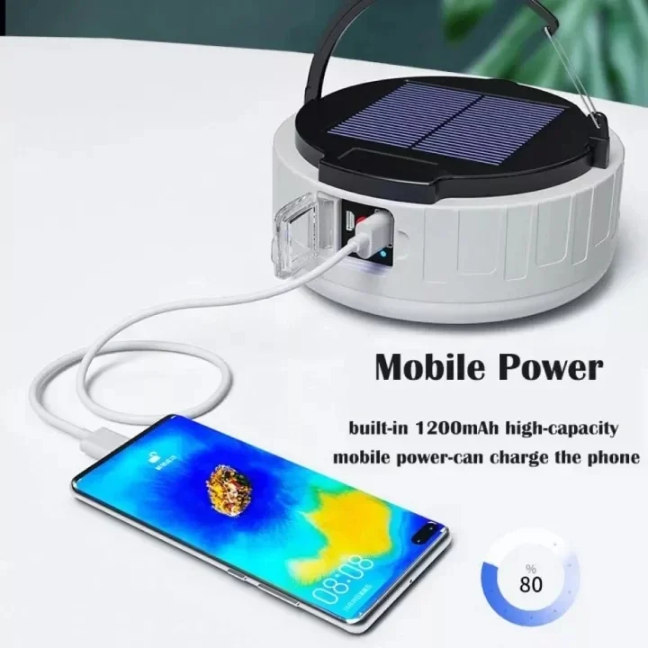 Solar Camping Light USB Rechargeable LED Light Bulb Waterproof Emergency Lights Tent Lamp with Remote Lanterns For