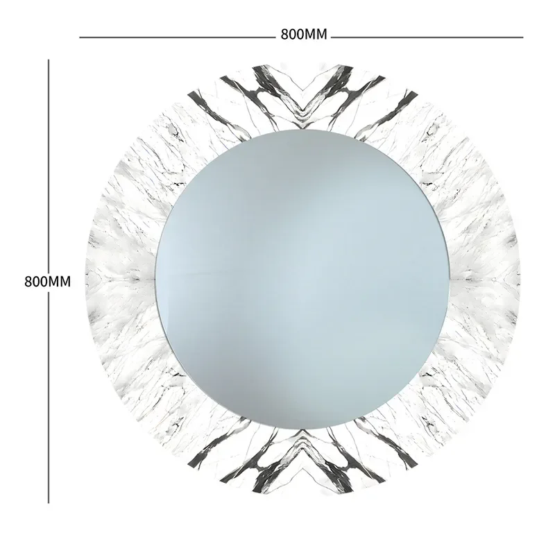 for Jingchuang Stone Pattern Bathroom Mirror Glass Frame High End Modern Intelligent Wall Hanging 3D Printing Mirror