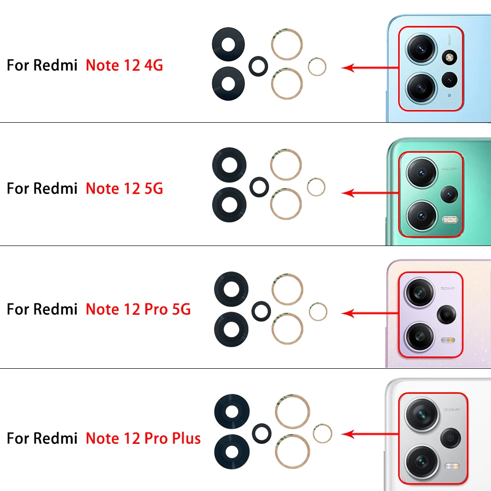 2Pcs，NEW Rear Back Camera Glass Lens with Glue Sticker Replacement Repair For Xiaomi Mi 12 10T 11 Lite 5G 10 Ultra 11T Pro