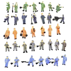 1/87 HO Scale Model People Architectural Train Building Miniature Railway Workers Making Characters Diorama Layout Plastic