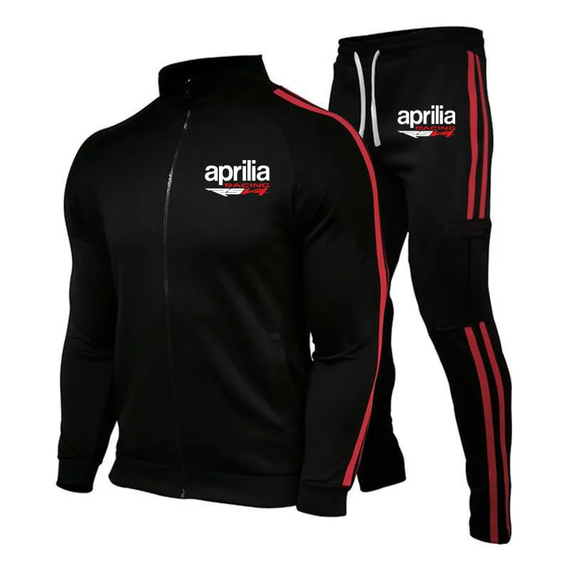 Frühling Herbst Herren Sportswear Set Jacke Hosen Aprilia RSV4 Print Outdoor Mode Fitness Trainings anzug klassische Herren Jacke Set