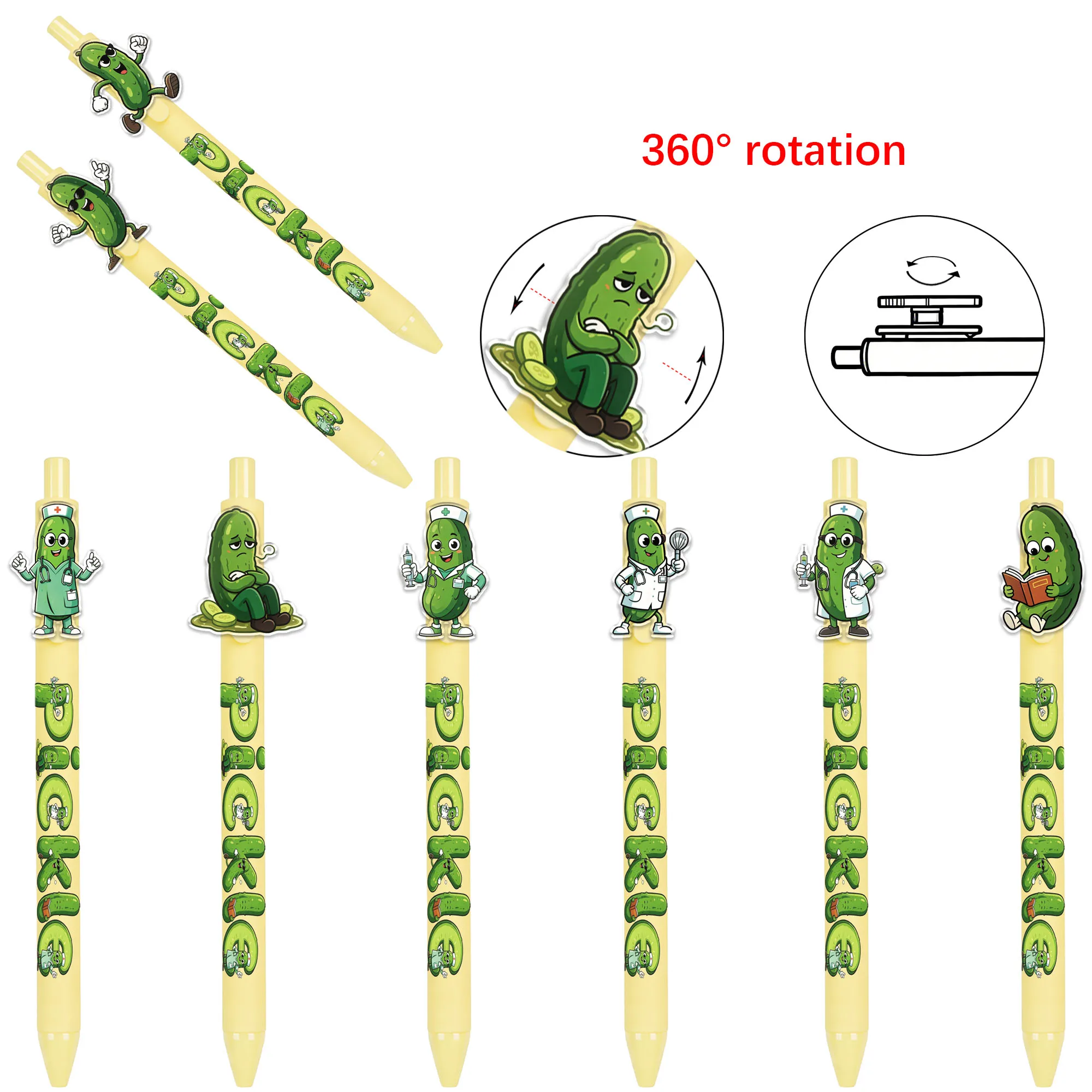 

13 pieces of creative ballpoint pens in the shape of pickled cucumbers, yellow gift pens