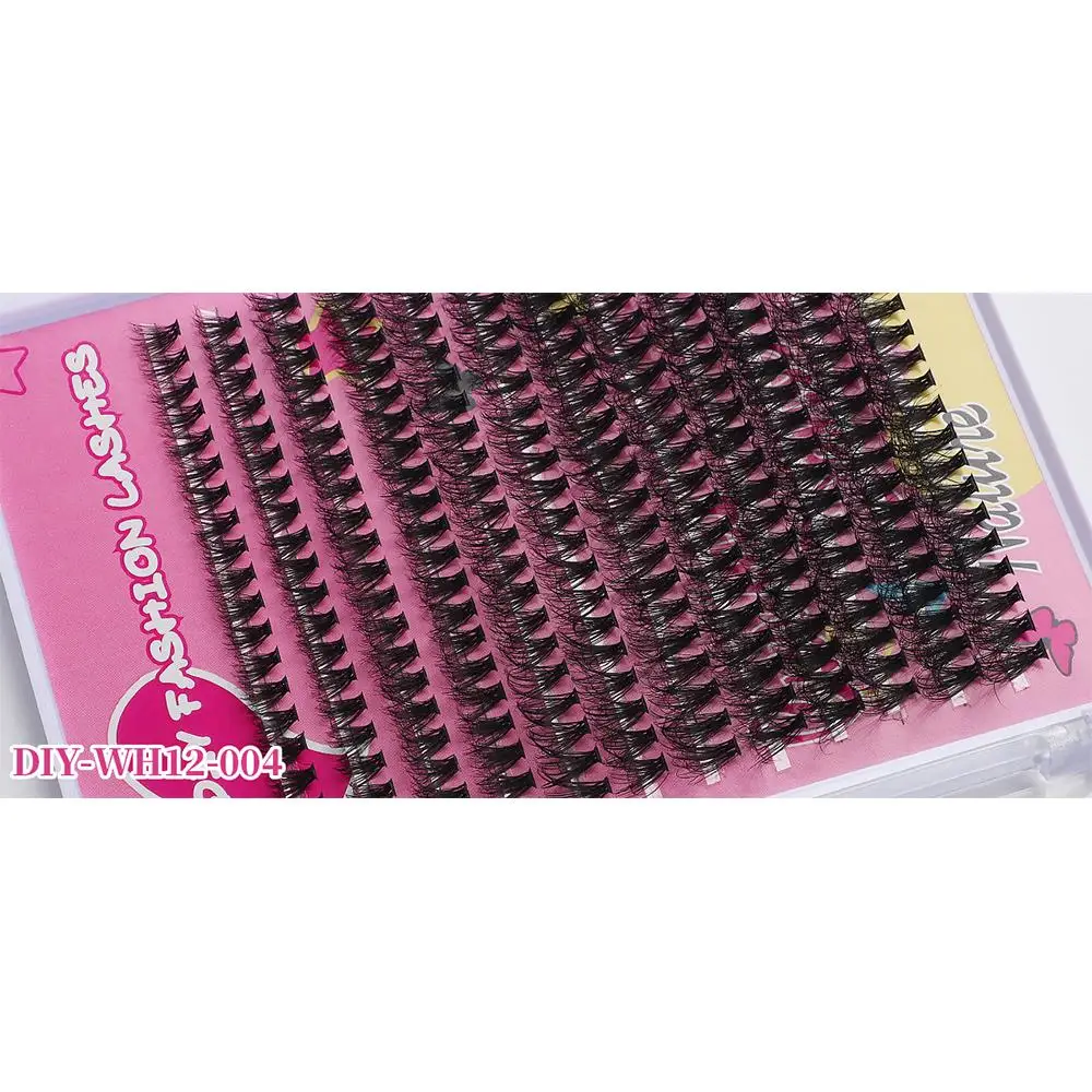 met Lash Bond en Seal, Wimperpincet, Wimperborstel Cluster DIY Valse Wimpers Natuurlijke Piekerige DIY Individuele Wimpers 8-16mm