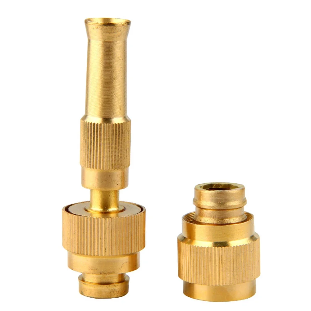 2Pcs Car High Pressure Water Spray Gun Spray Nozzle Washing Machine Nozzle with Quick-connect Connector Brass Garden Hose Pipe