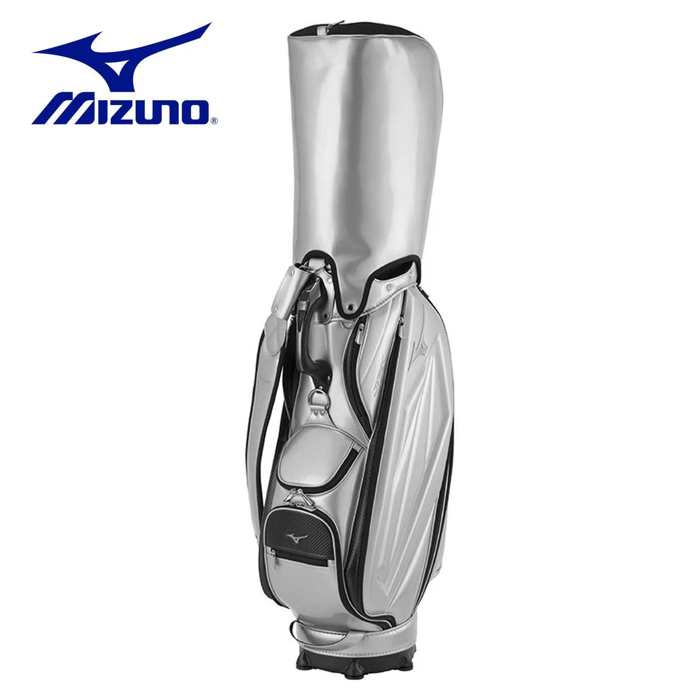 Mizuno JPX Men Golf Bag 5LJC223303 Lightweight Cart Bag 9.5 Inch Synthetic Leather Portable Club Organizer Silver Original view 2