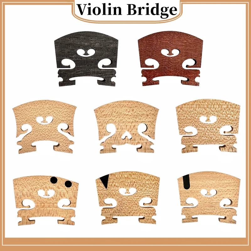 5pcs A Grade Imported maple/ebony/rosewood 4/4 3/4 1/2 1/4 1/8 Fiddle violin bridges,Violin Parts Accessories fittings