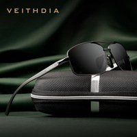 VEITHDIA Men Polarized Sunglasses Aluminum Magnesium Sun Glasses Driving Glasses Rectangle Shades For Men Oculos masculino Male