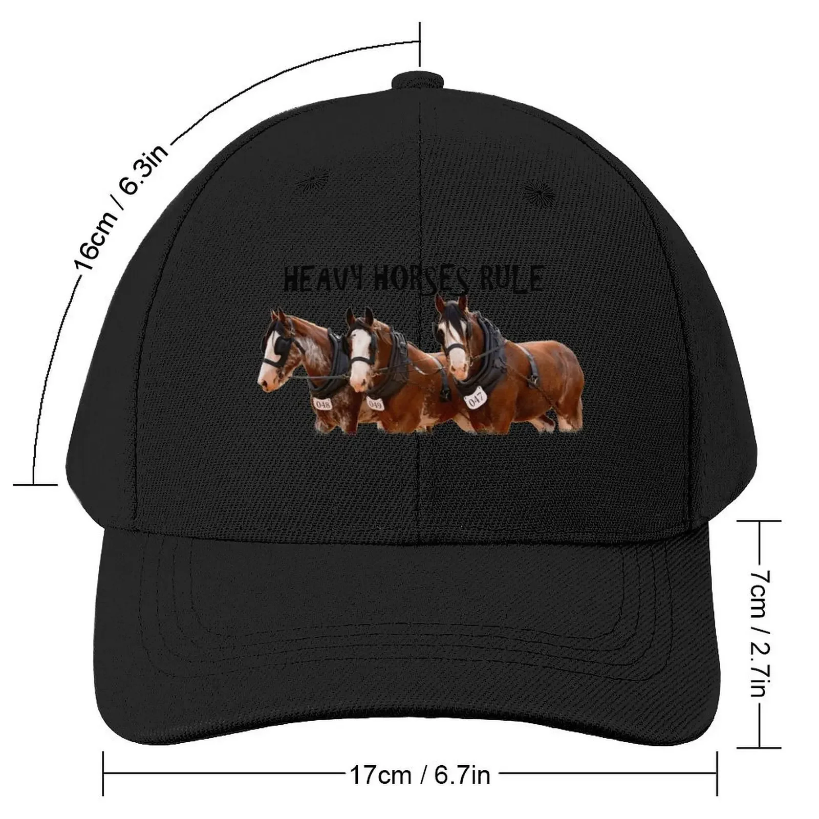 HEAVY HORSES, DRAFT HORSES, CLYDESDALE HORSES Baseball Cap hiking hat Rugby Luxury Man Hat Anime Men's Caps Women's