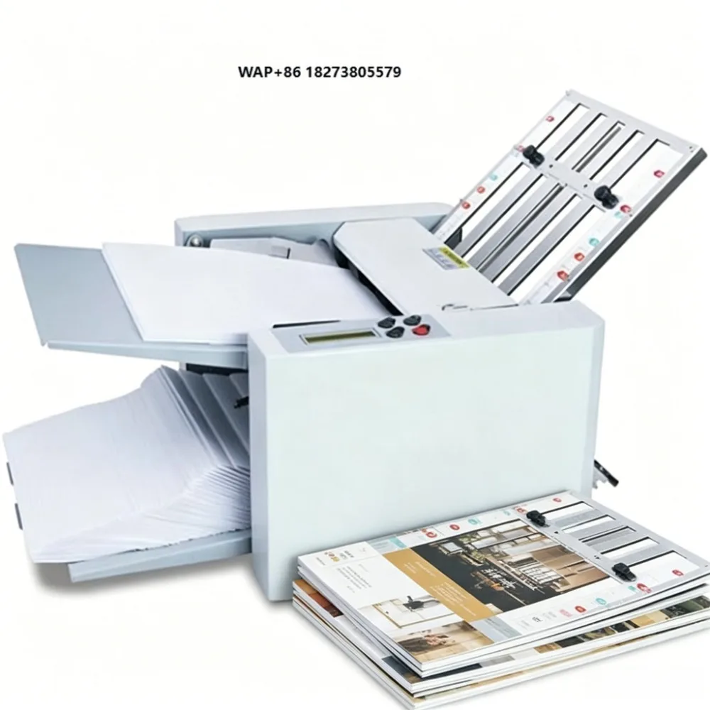 Manufacturer's desktop A4 brochure folding machine with 2 combs, small high-efficiency motor as the core component