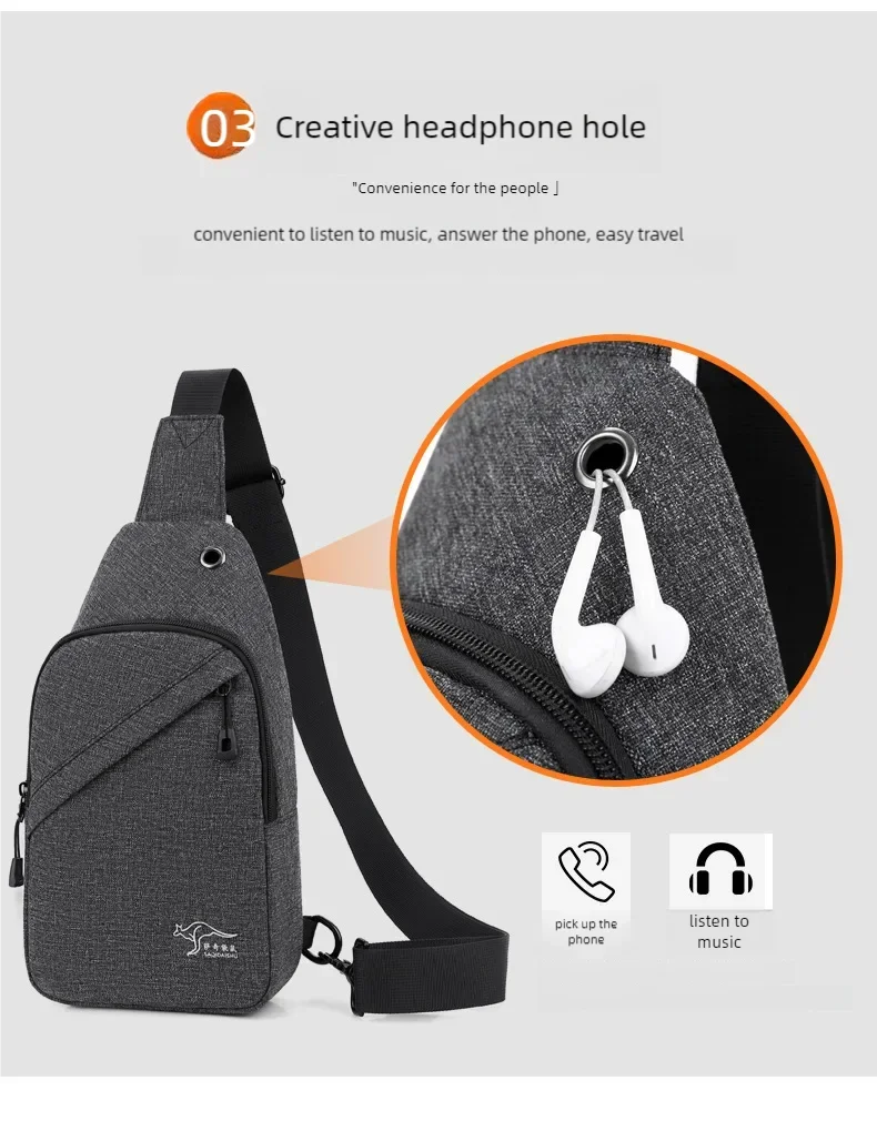men's canvas chest Bag trendy shoulder crossbody casual waterproof outdoor travel backpack