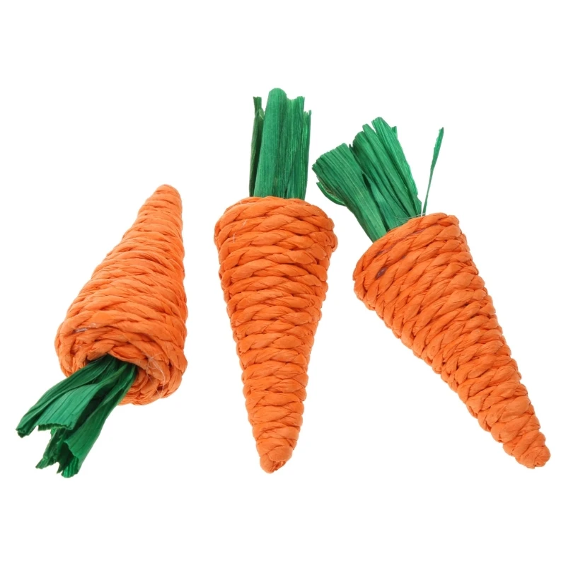 Carrot-like Rattan Hamster Chew Toy for Teeth Grinding Treat for Play Entertainment for Syrian Guinea Pig Rabbit Drop Shipping