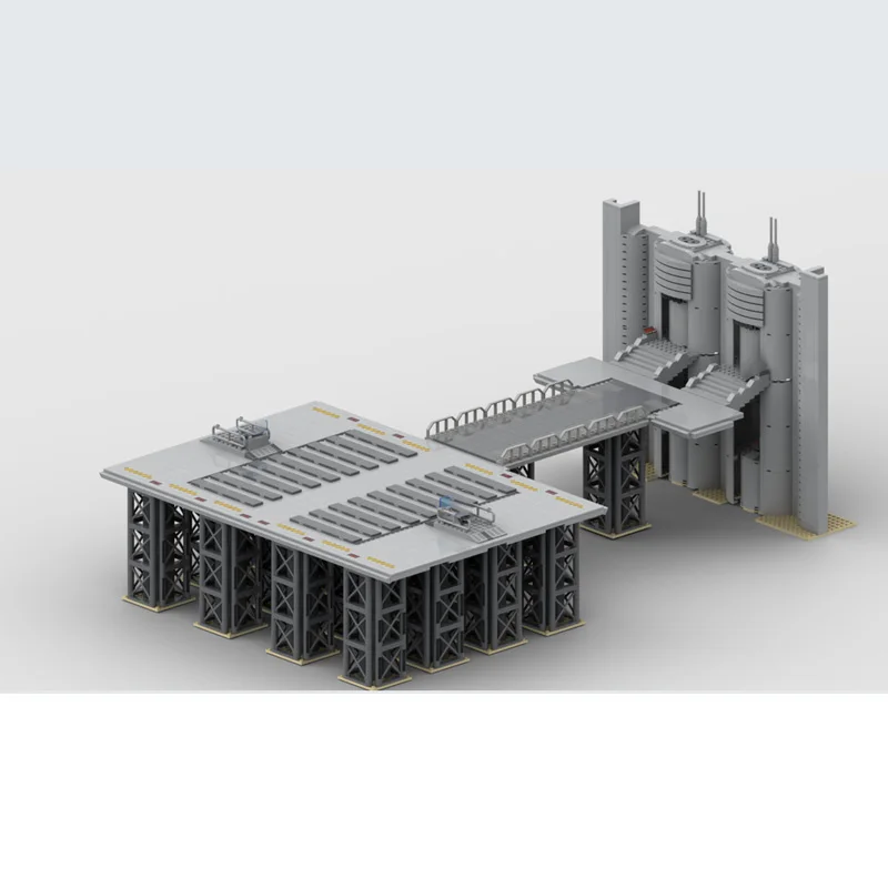 City Street View Model MOC Building Bricks Landing Platform Modular Technology Children Holiday Gifts Assemble Toys Suit