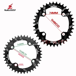 Wuzei Bcd Crown 104 Chainring Oval Direct Mount Single Crown Candle Pe Monoplate Mtb Crank 32 34 36 38 40 42 Teeth Chain Ring