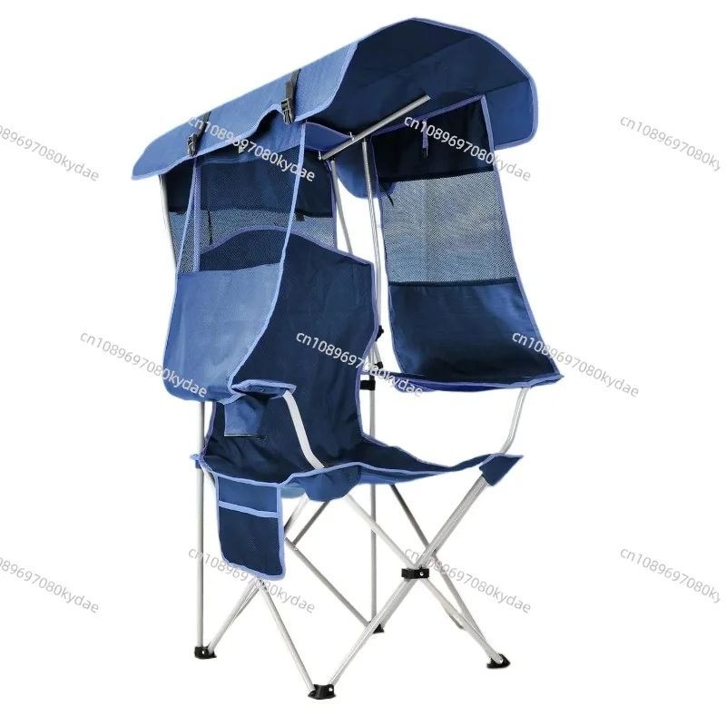 chaise-de-camping-pliable-avec-auvent-pour-adultes-chaise-de-plage-et-de-peche-d'exterieur-capacite-de-charge-de-330-lb-poche-laterale