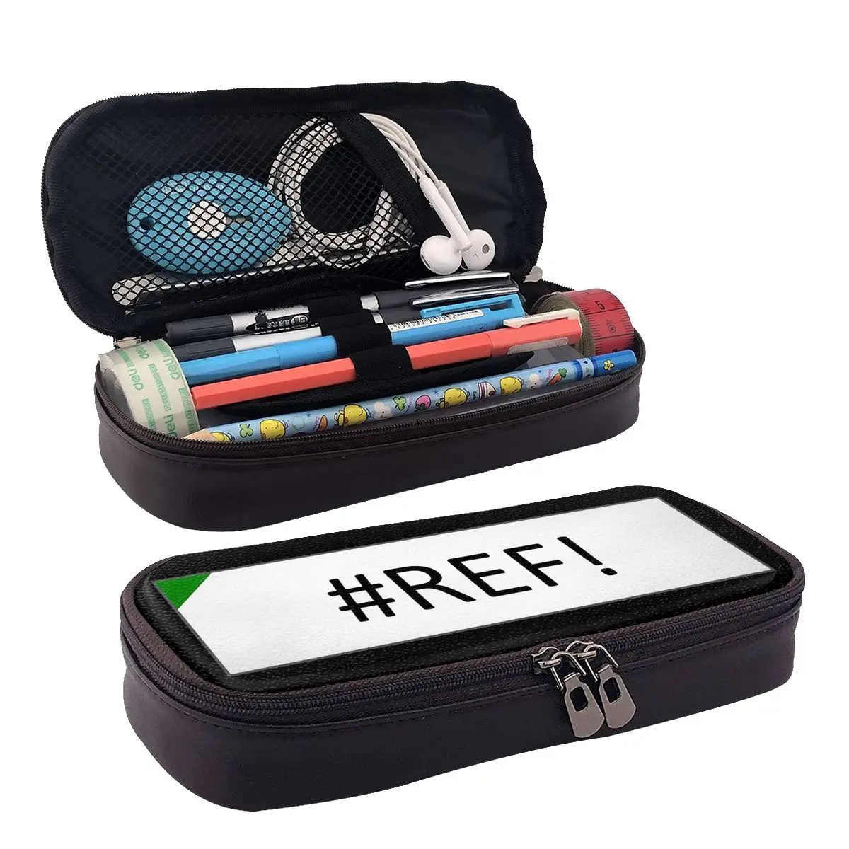 Excel #REF! Error Leather Pencil Case for Boy Girl Gifts Pen Box Pencil Bag Stationery Supplies Pen Holder Bag