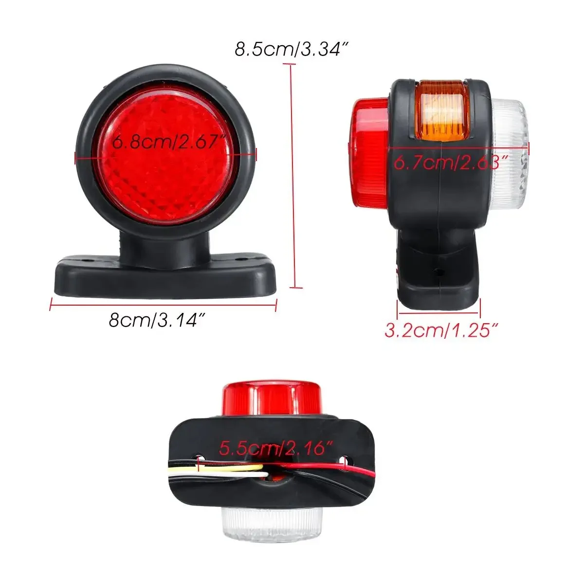 1PCS 12V 24V Car Truck 11LED Side Marker Light Clearance Turn Signal Indicator Lamps Rear Brake Stop Lights For Trailer Lorry