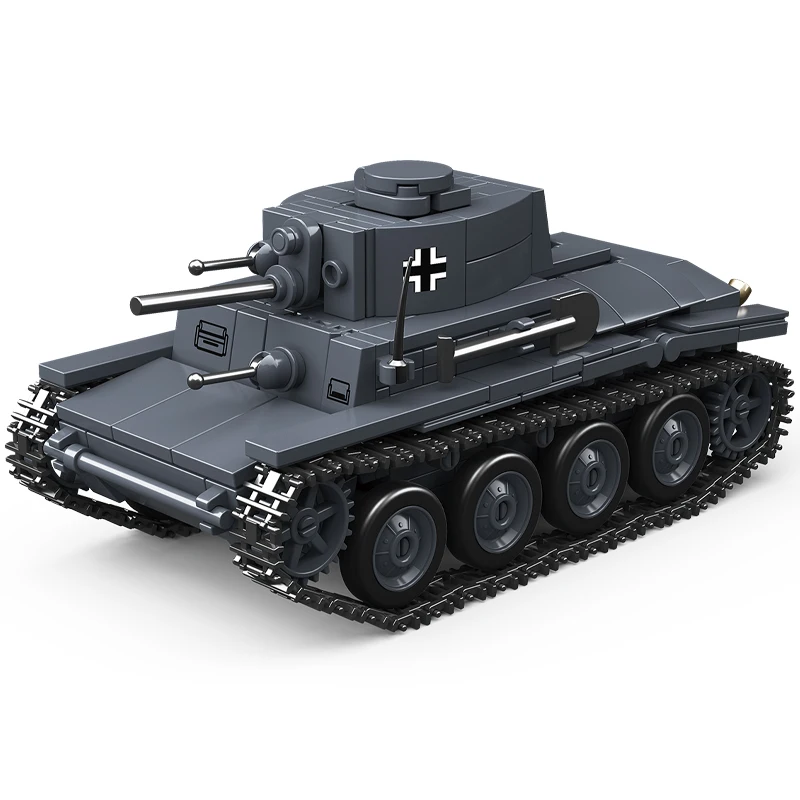 World War II ทหารรุ่น 38T-A light tank ประกอบบล็อกอาคารเด็ก 6-12 ปีของเล่น moc ครึ่งรถของขวัญ