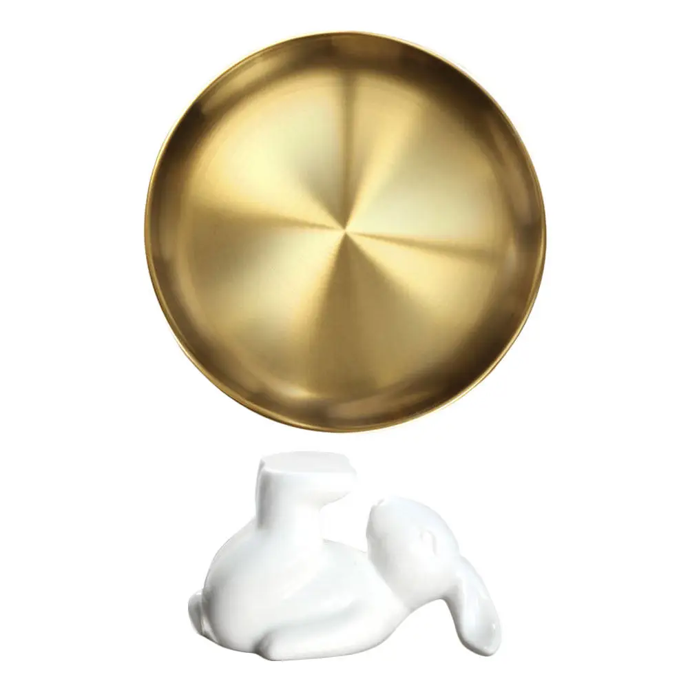 

Rabbit Jewelry Tray Stainless Steel Ring Holder Tabletop Storage Decorative Sundries Tray Cake Dessert Serving Plate