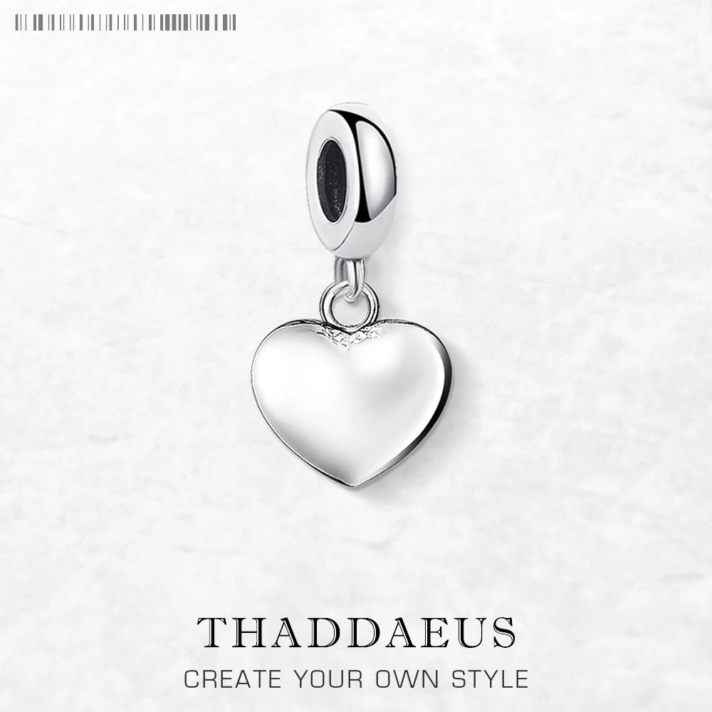 

Heart 925 Sterling Silver Dangle Charm Pendant DIY Handmade Fashion Jewelry Findings Romantic Accessories For Women