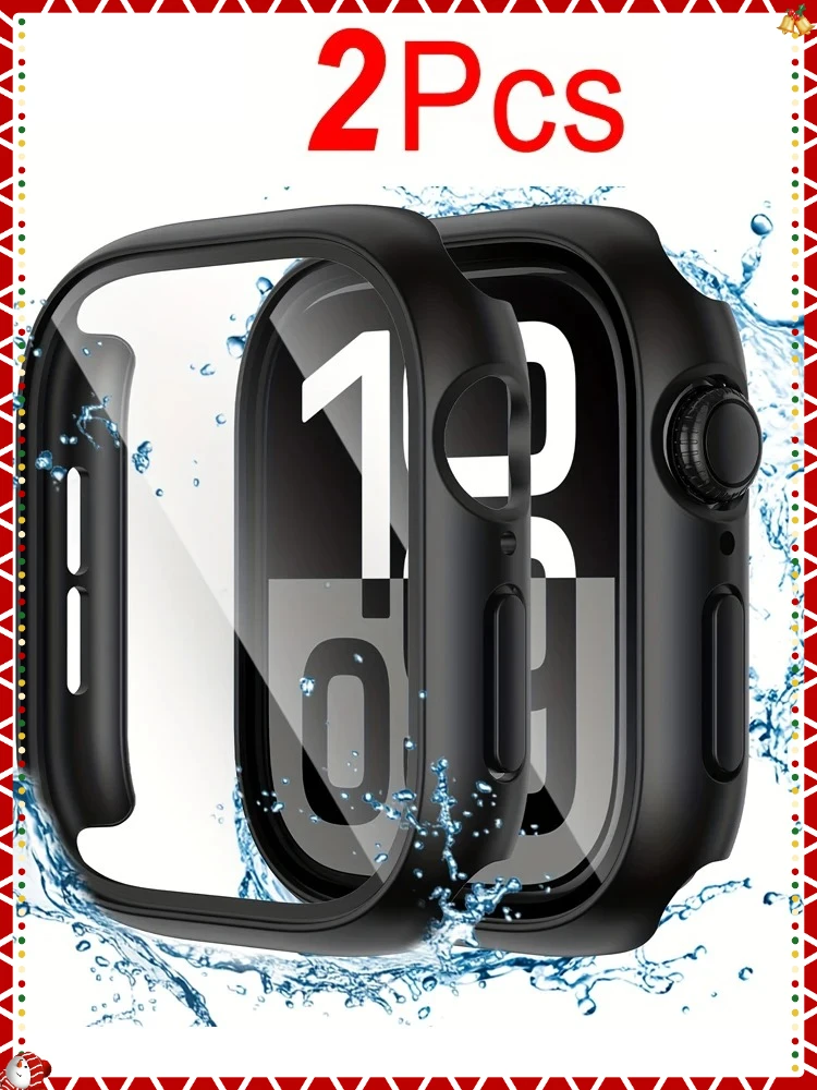 2pcs Tempered Glass Screen Protector Case Cover For Apple Watch Series 11 10 9 8 7 6 5 SE 46mm 42mm 45-41-40mm 44MM Accessories