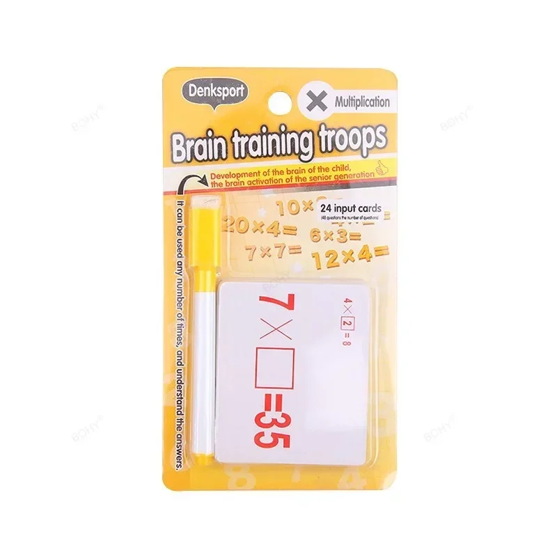 Training Math Erasable Add Subtract Multiply and Divide Table Cards Seheck Math Learning Tool Montessori Mathematical for Kids