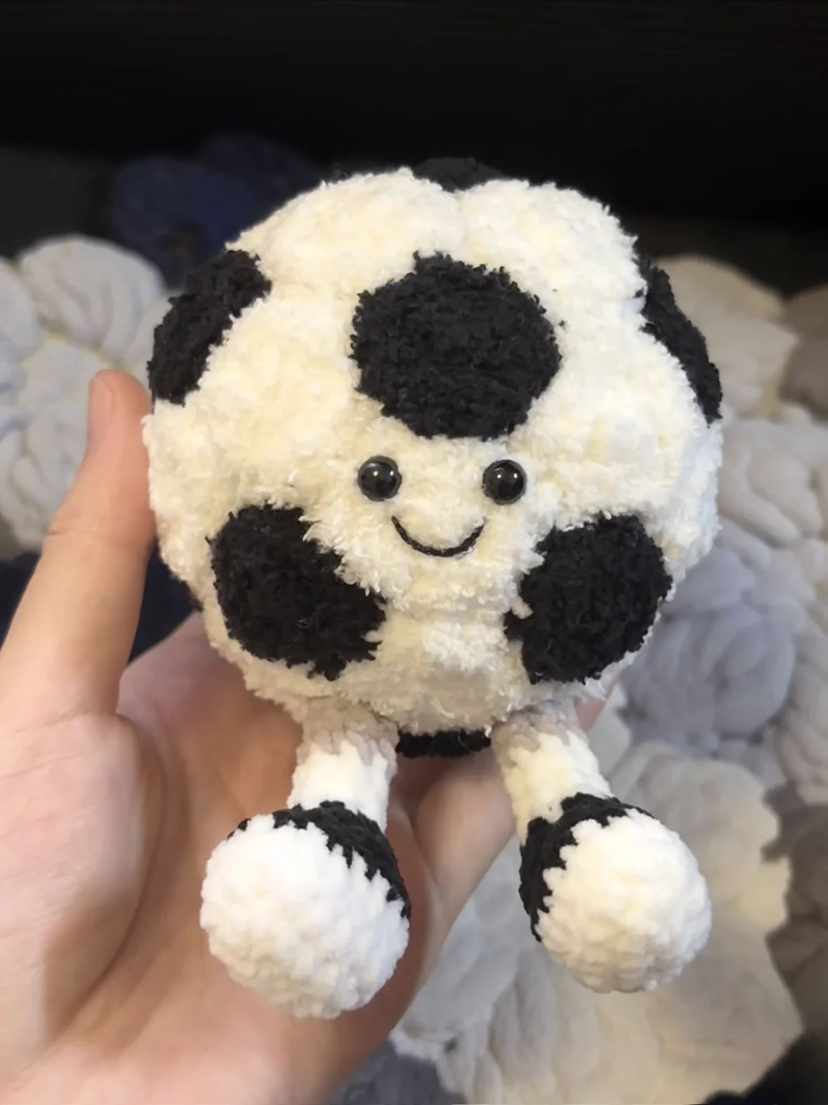  Football Handmade Doll Keychain DIY Crochet Material Kit Yarn Hanging Decoration Time Killer Craft Kit