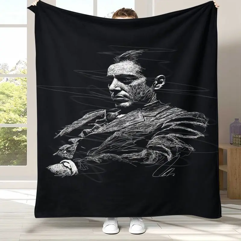 Retro Movie The Godfather Vito Corleone Flannel Throw Blanket,Cozy Blanket for Bed,Sofa,Living Room,Picnic,Camping,Home Decor