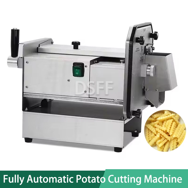 

Household Electric Potato Cutting Machine, Commercial Stainless Steel Wolf Tooth Potato Slicer, Electric French Fry Slicer