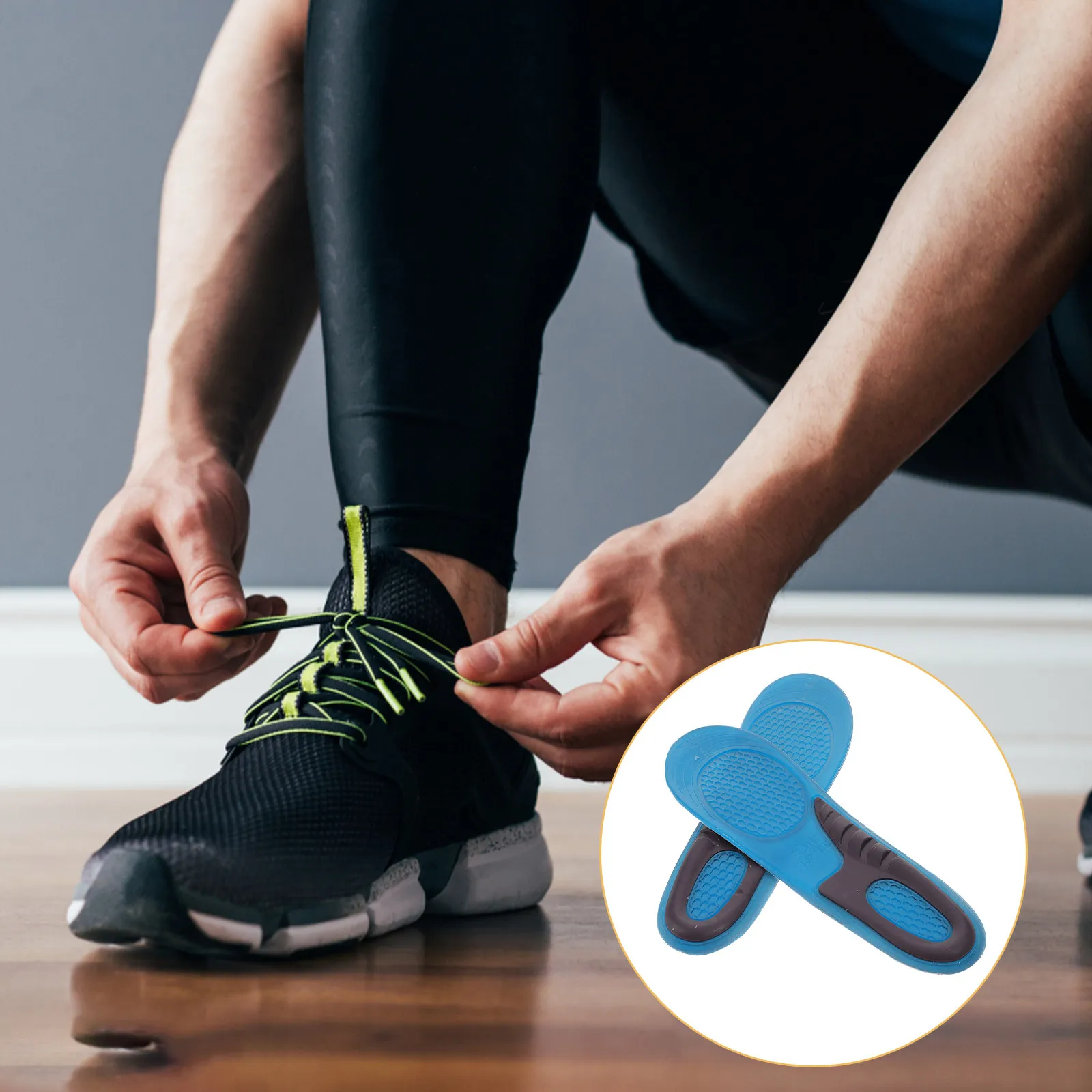 Comfortable Silicone Shoe Inserts for Walking Running Sports Shock Absorbing Cellular Design Sweat Wicking Gel Insoles Size M