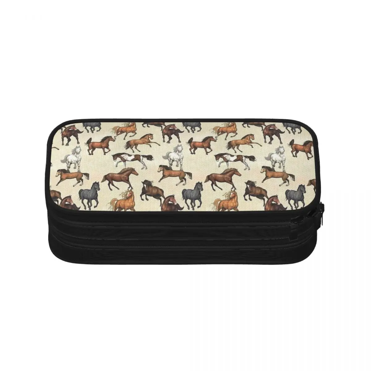 Sunset Horse Pattern Pencil Cases Large Storage Pen Bags Pen Box Pencil Pouch For Boys Girls Students Stationery School Office