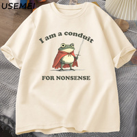 I Am A Conduit for Nonsense T-shirt Men Women Funny Weirdcore Frog Tshirt Tee Adults Graphic T Shirts Humor Mens Clothes