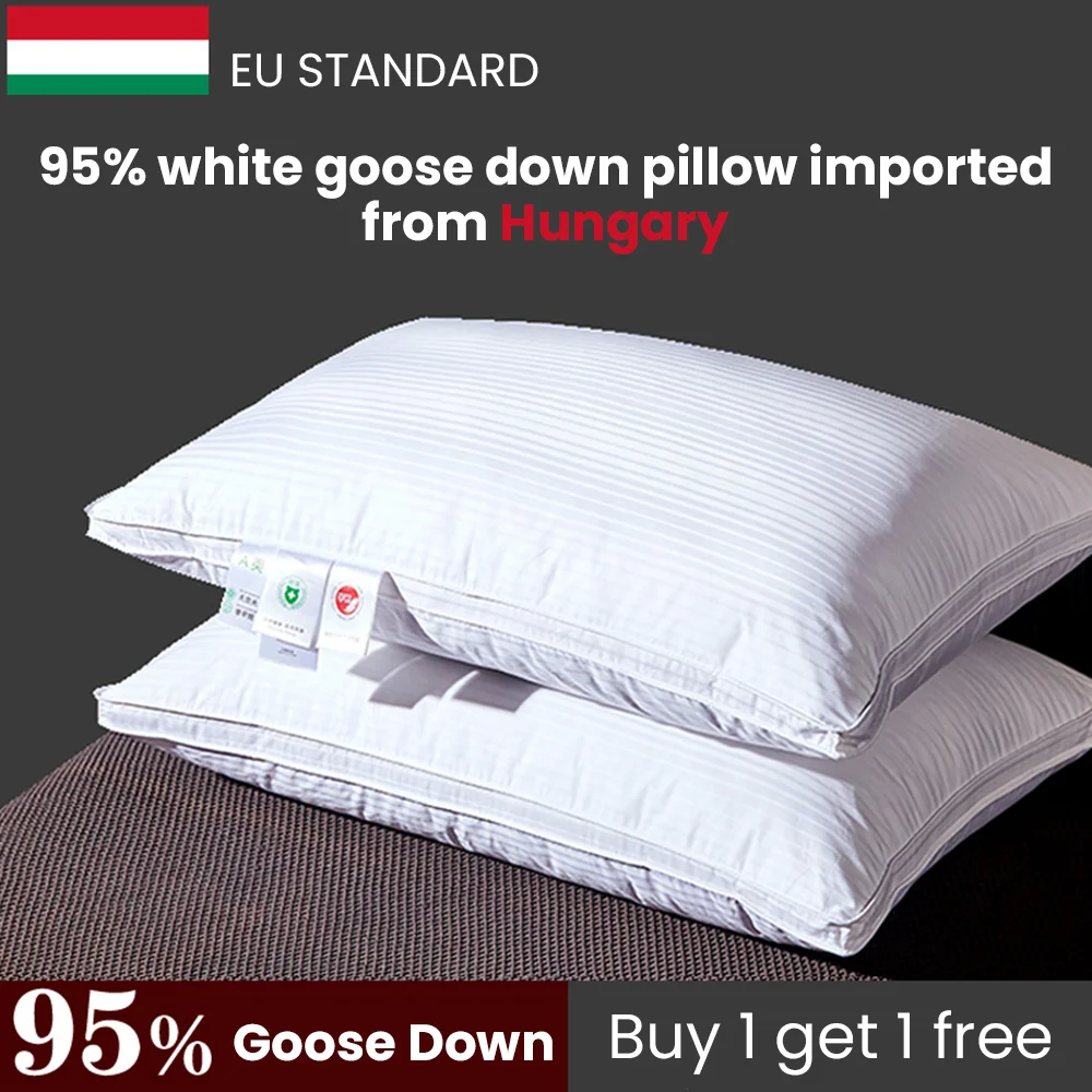 

Class A five-star hotels special down pillows 95% white goose down suite pillow home cervical spine sleep Neck Support Pillow