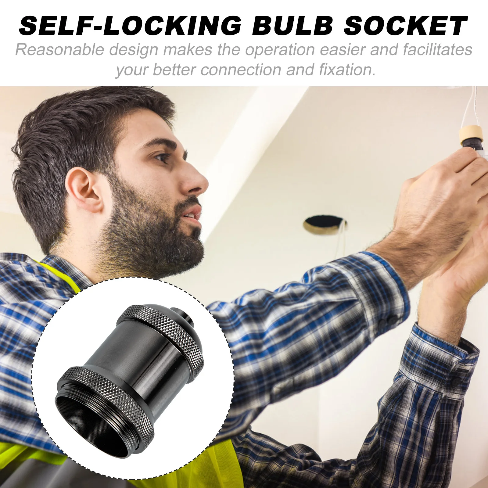 

2 шт., ретро E27, цоколь, алюминиевый огнестойкий термостойкий держатель лампы в индустриальном стиле для домашнего офиса, патио, винтажная лампочка