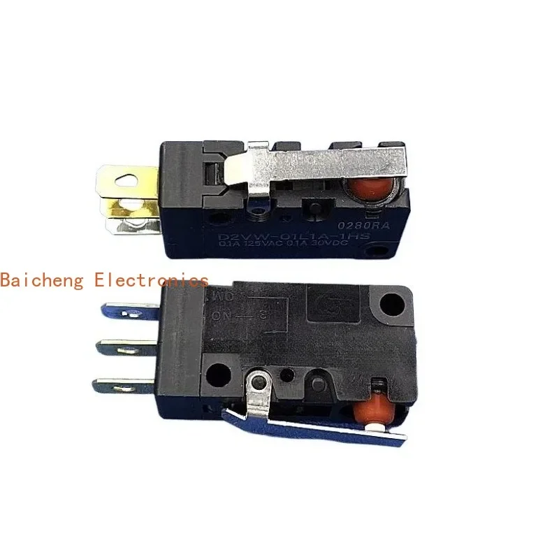 10PCS D2VW normally open closed with handle 0.1A large micro motion waterproof and dustproof 3-foot travel limit switch