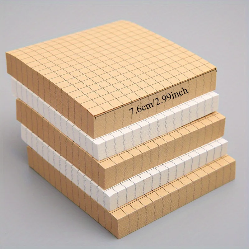 1/4pcs Grid Sticky Notes Pad, Removable Self-Stick Notepads for Students Office, Memo Pads To Do List, Adhesive Memo Paper