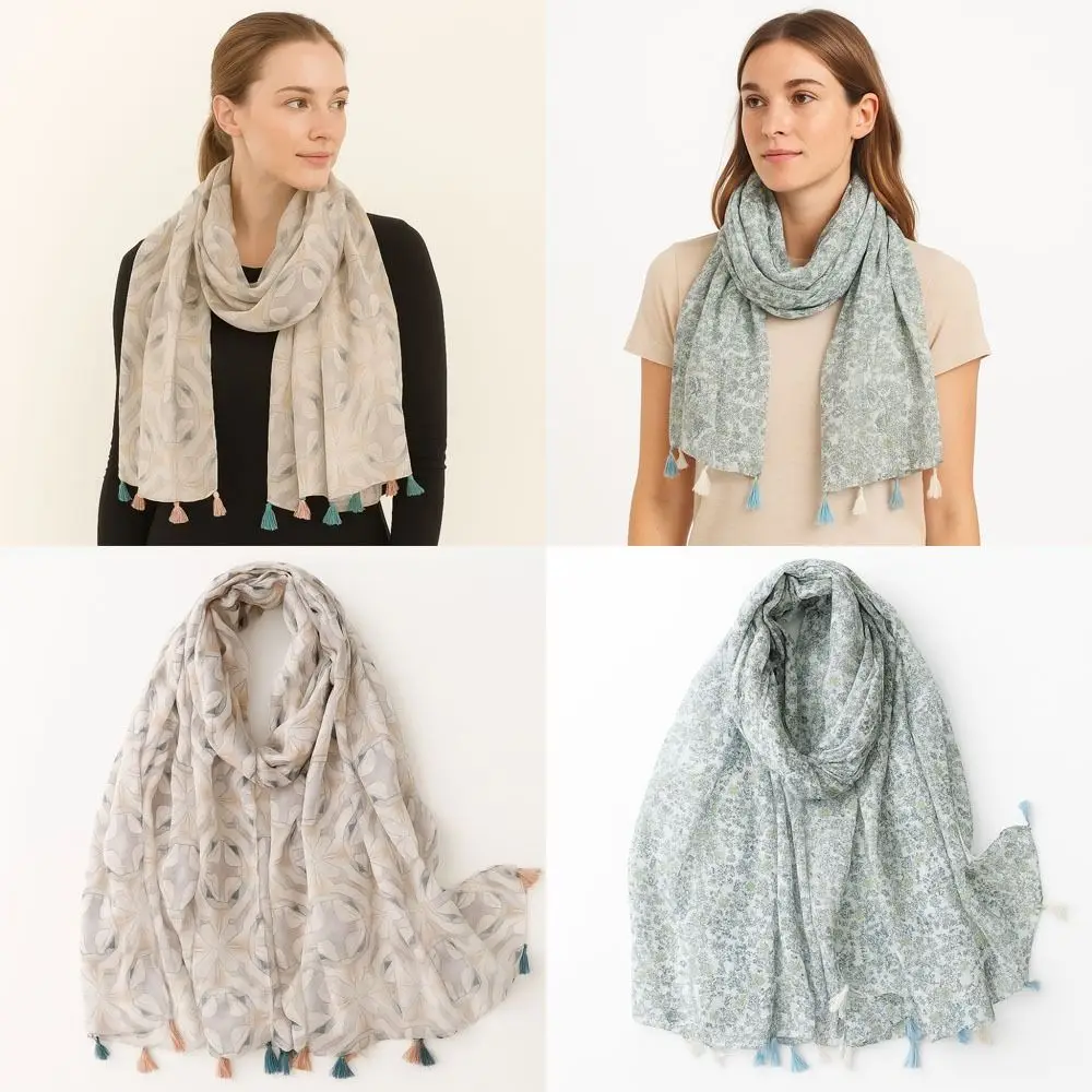 

Модный ретро шарф с бахромой и цветочным принтом, хлопок и лен, дорожное пляжное полотенце, мягкая длинная шаль из пряжи, женский аксессуар